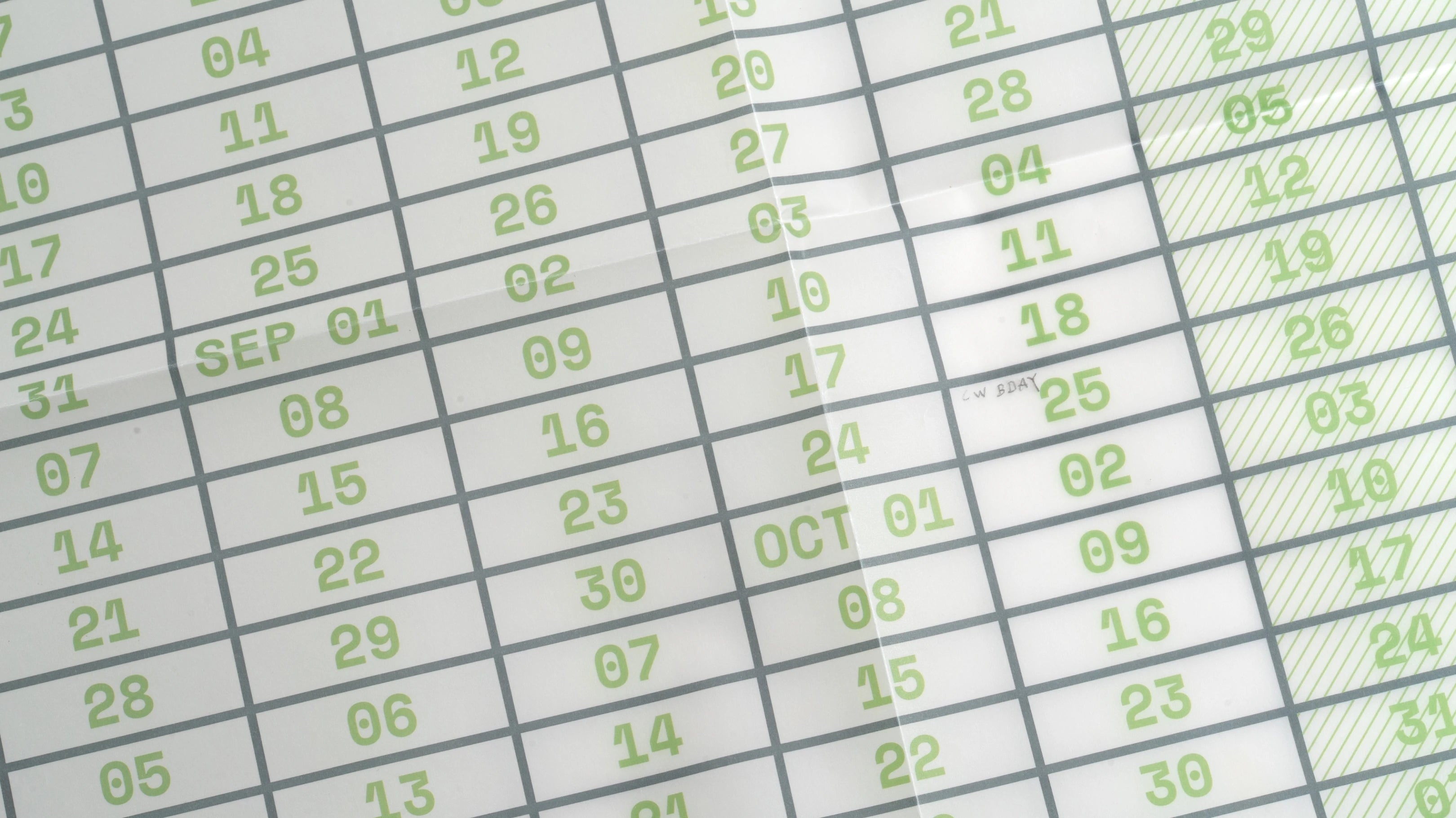 Annual Week View Calendar